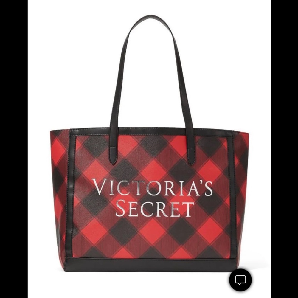 New Victoria’s Secret Black Friday 2021 Weekender Tote Bag in Black & Red Check
